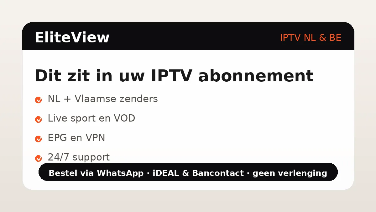 IPTV pakket van EliteView: vaste prijzen en volledige zenderdekking